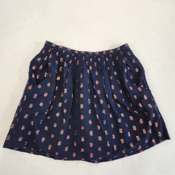 J.CREW Navy Blue Elastic Waist Pull On Skirt Size S Style L9747 97% Cotton NEW! - Picture 3 of 16